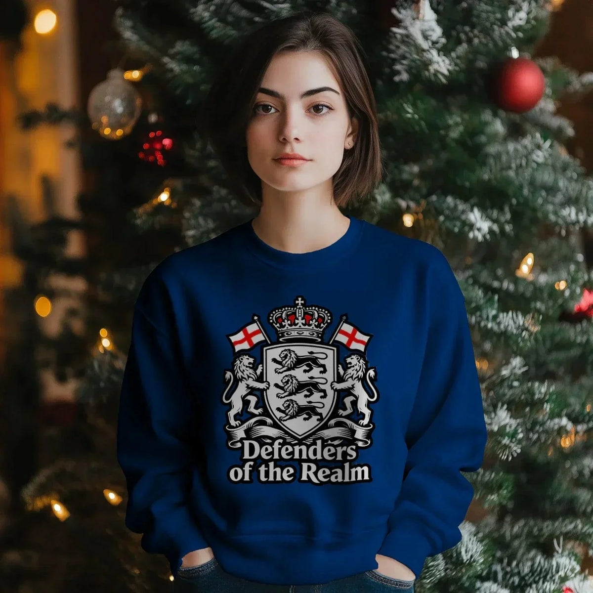 English Sweatshirt - Defenders of the Realm Crew UK Unisex - Celtic Wolfwear