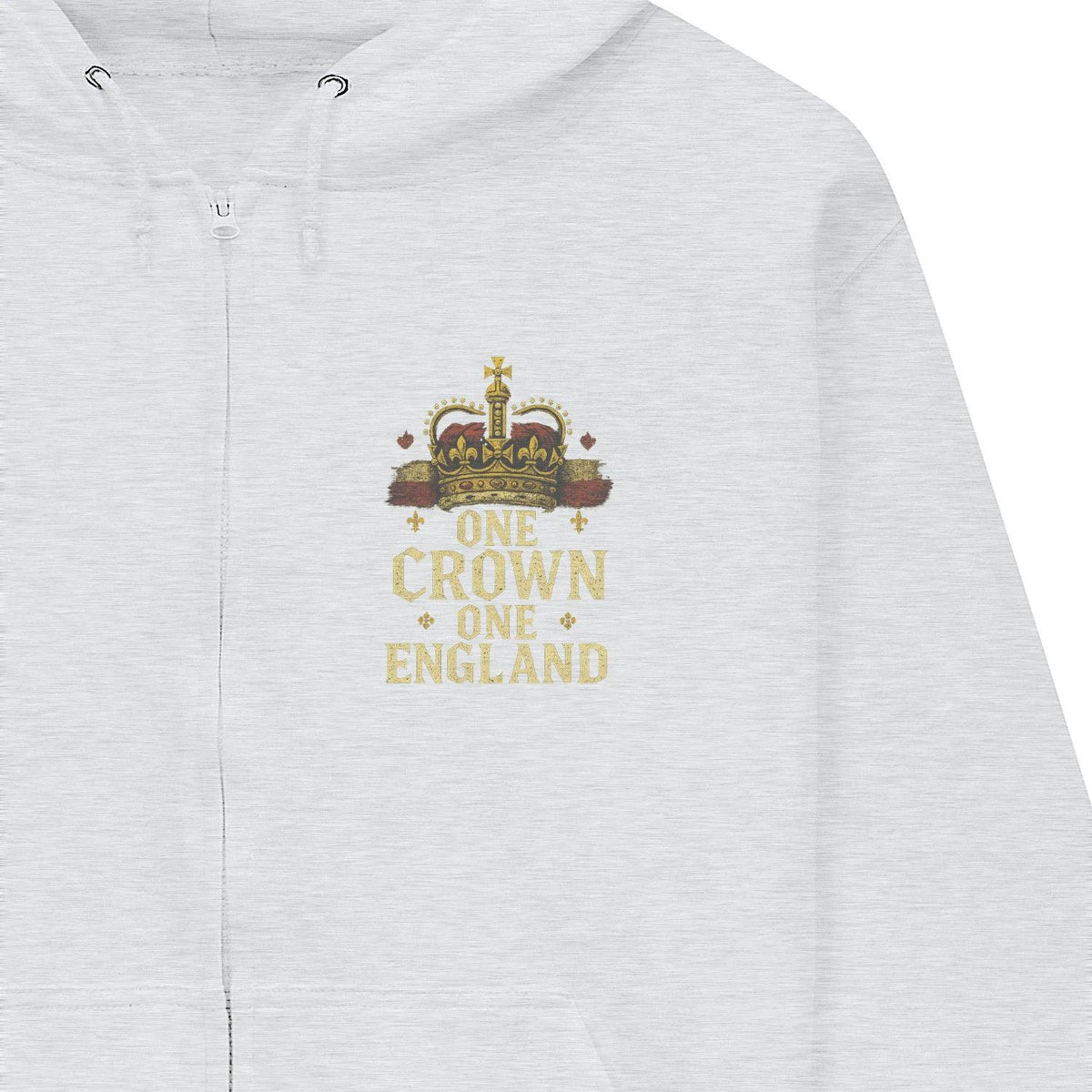 English Zip Hoodie - One Crown One Gold Royal, Unisex - Celtic Wolfwear