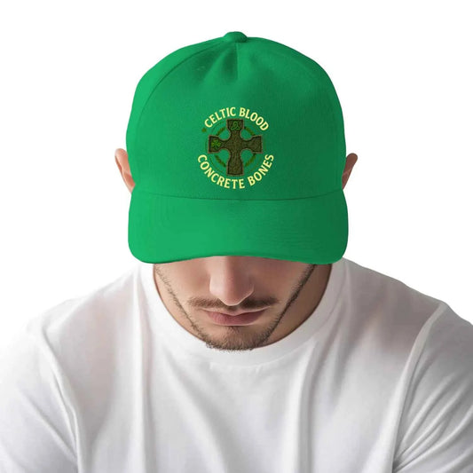Irish 5-Panel Cap - Blood Concrete Bones Adjustable Fit - Celtic Wolfwear