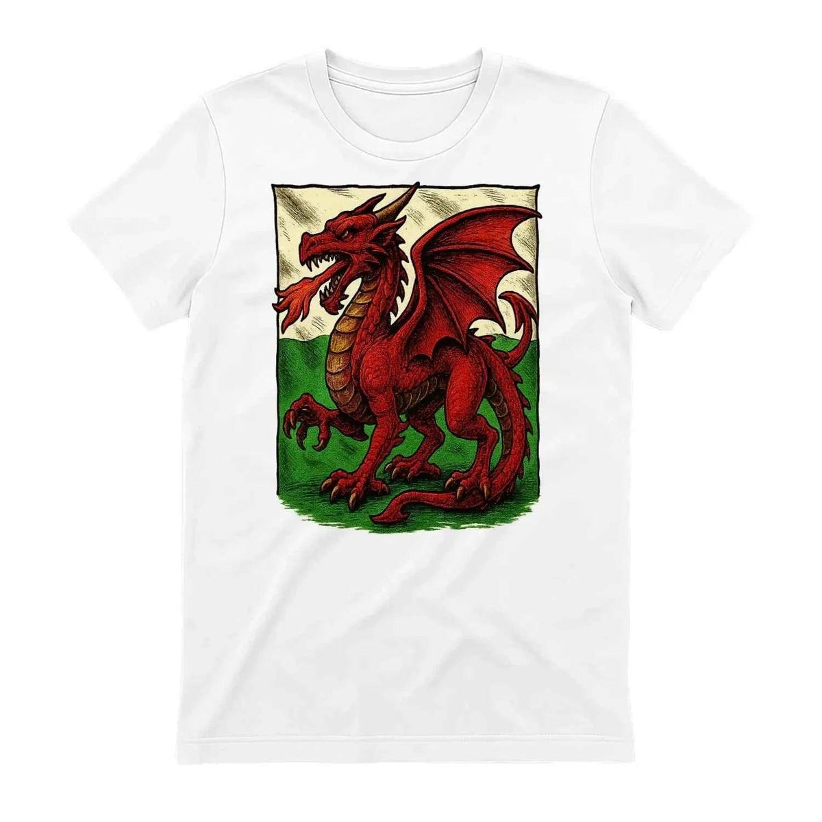 Retro Celtic Dragon Wolf T-Shirt – Heritage Graphic - Celtic Wolfwear