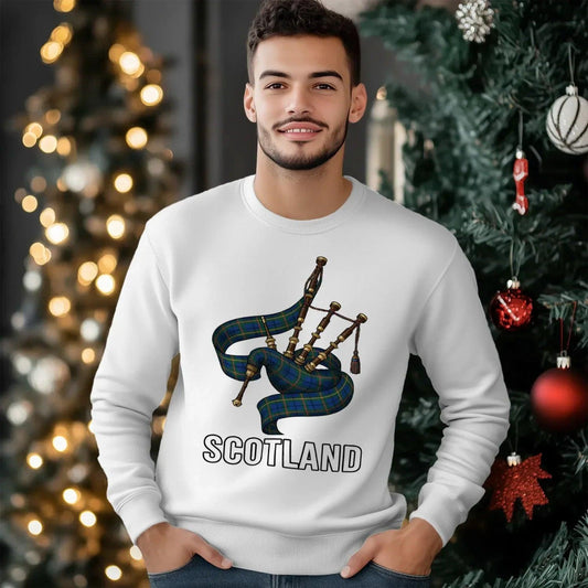 Scottish Sweatshirt - Bagpipes Premium Unisex Streetwear - Celtic Wolfwear