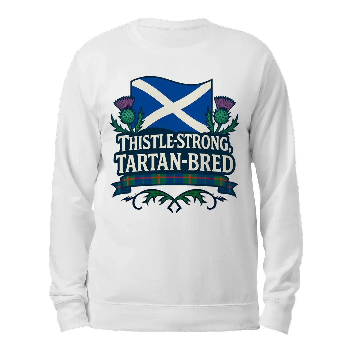 Scottish Sweatshirt - Thistle Strong Tartan Fan, Unisex - Celtic Wolfwear