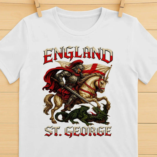 St George T-Shirt - Knight Wolf, Unisex Matchday Wear - Celtic Wolfwear