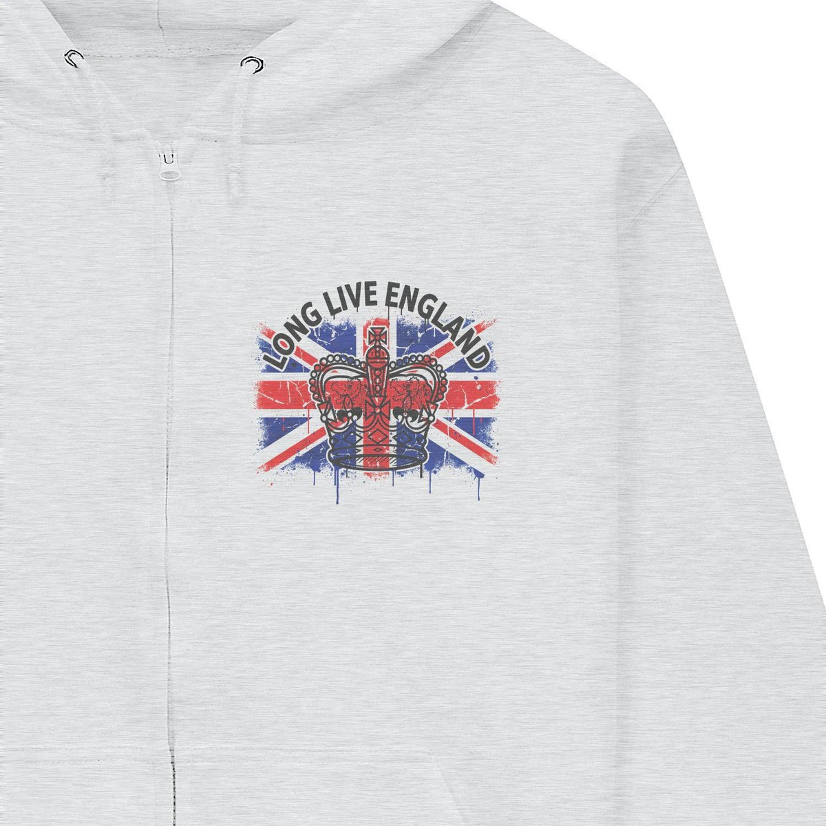 Union Jack Zip Hoodie - Crown Premium Unisex Streetwear - Celtic Wolfwear
