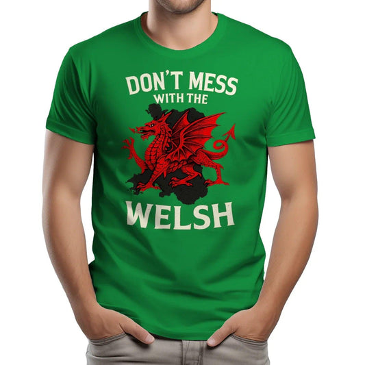 Welsh Dragon T-Shirt - Don Mess, Unisex Matchday Wear - Celtic Wolfwear
