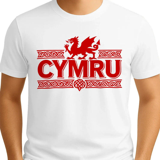 Welsh Dragon T-Shirt - Heritage Language National Pride - Celtic Wolfwear