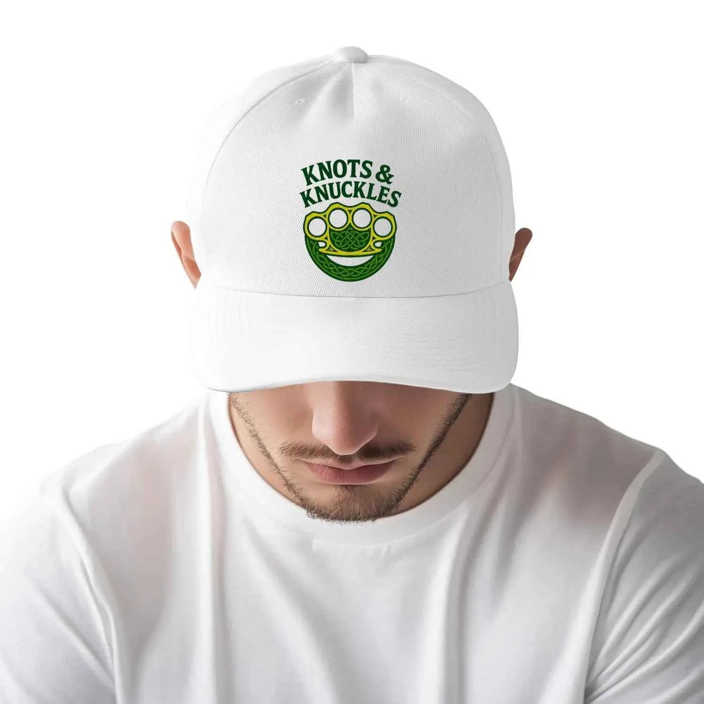 Knots & Knuckles 5 Panel Cap - Stylish and Durable Sports Buckle Headwear for Ultimate Comfort - - Celtic Wolfwear