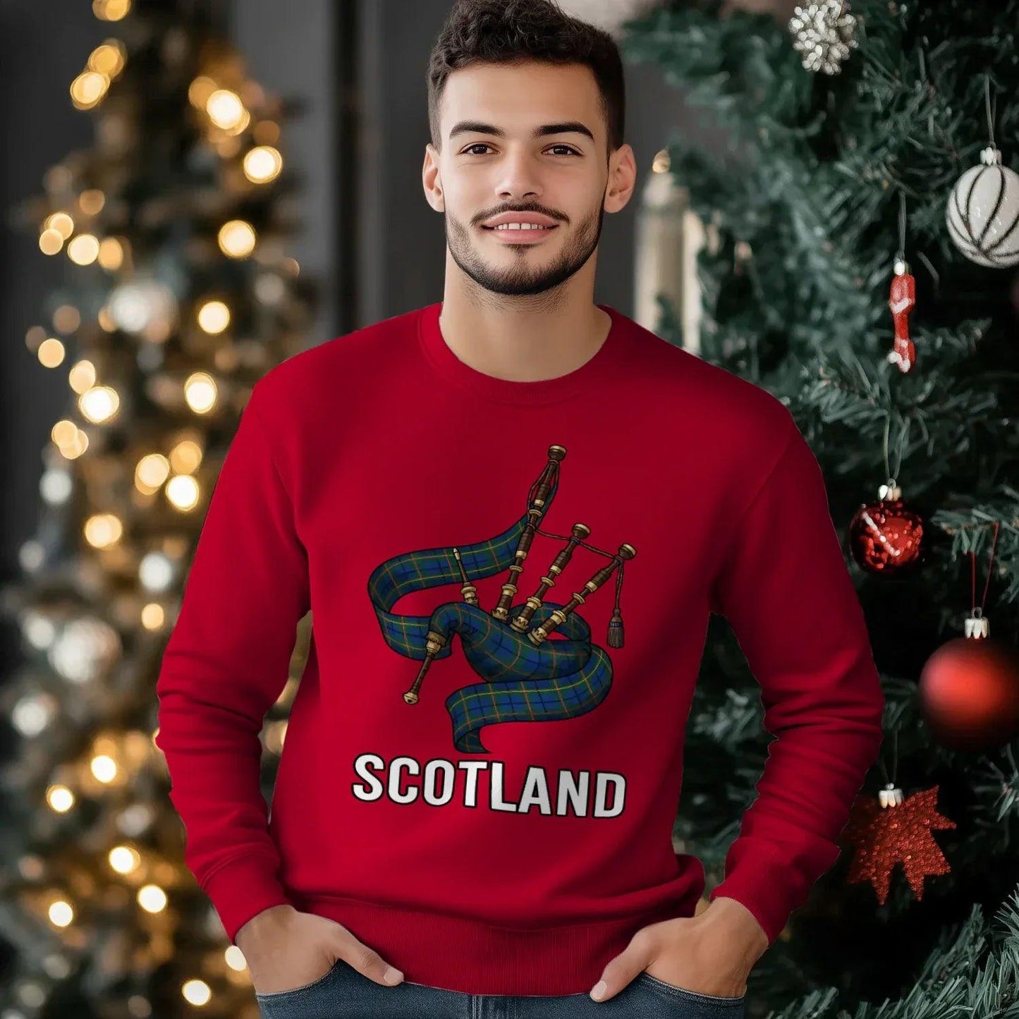 Scotland Sweaters for Adults - Classic Unisex Scotland Bagpipes Sweatshirt - Celtic Wolfwear