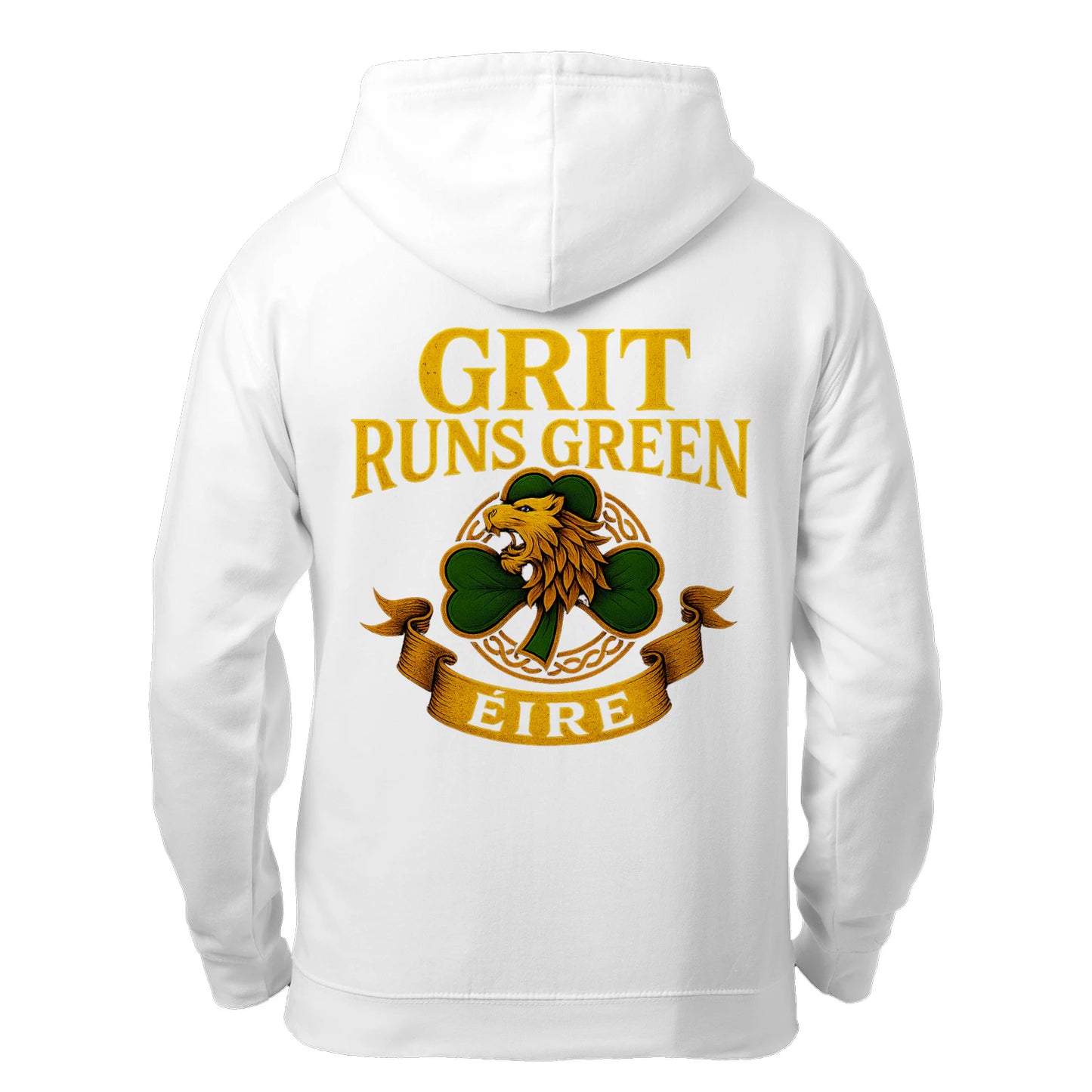 Grit Runs Green Unisex Zip Hoodie - Celtic Hoodies Ireland Collection - - Celtic Wolfwear