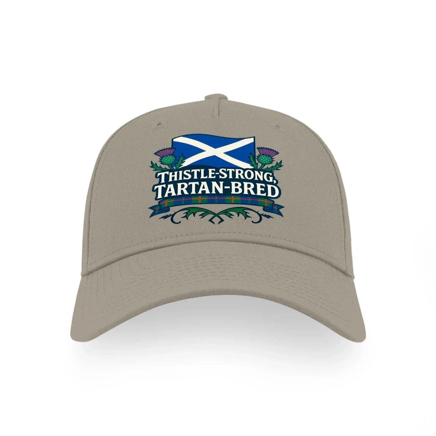 Thistle Strong Tartan Scotland Unisex Baseball Cap – 5 Panel Sports Buckle Cap - Celtic Wolfwear