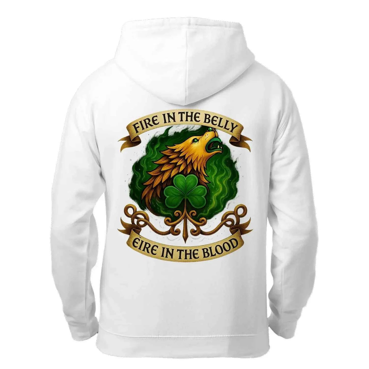 Fire in the Belly Hoodie - Eire in the Blood Unisex Zip Hoodie - - Celtic Wolfwear
