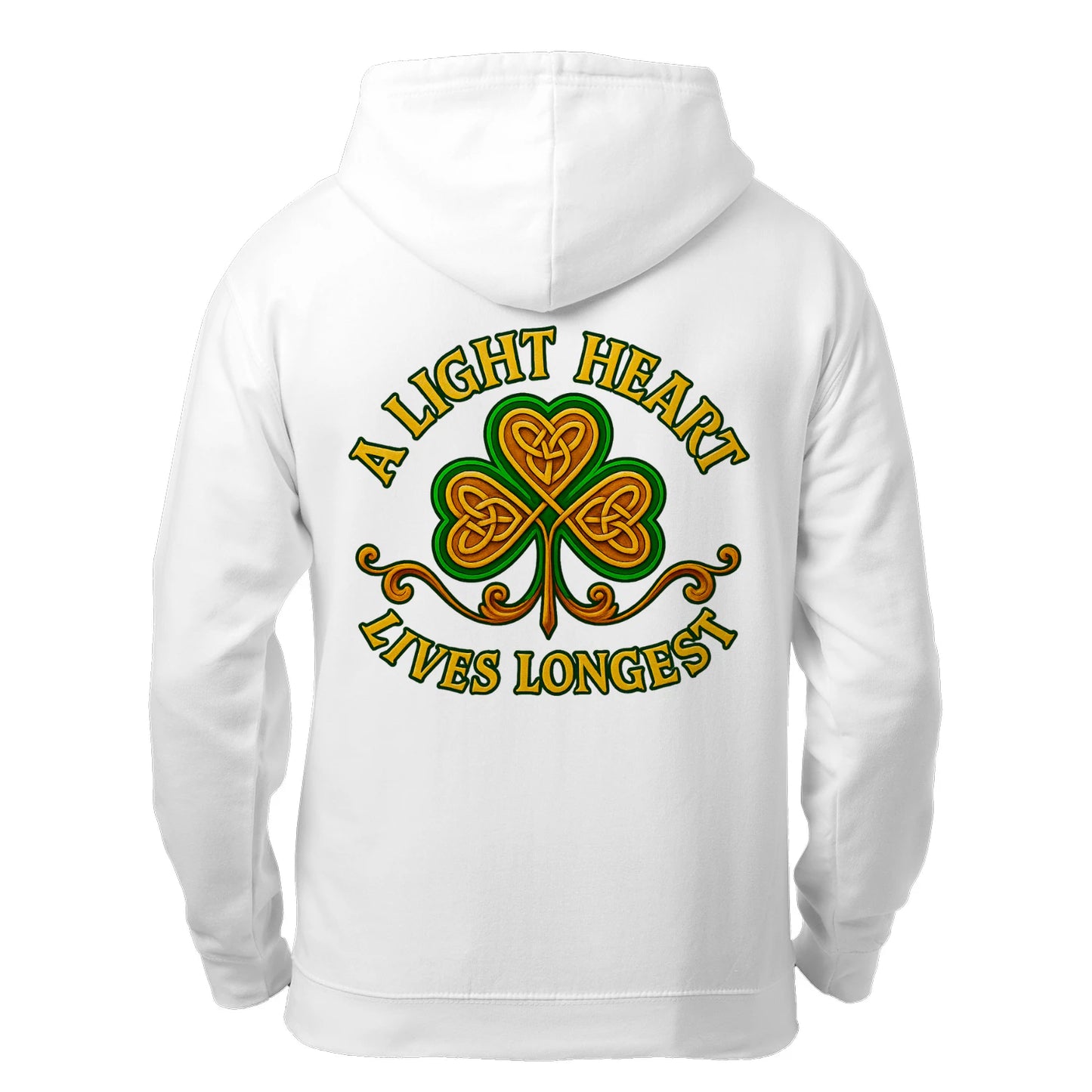 A Light Heart Lives Longest Unisex Zip Hoodie - Stylish Irish Graphic Hoodies for Every Occasion - - Celtic Wolfwear