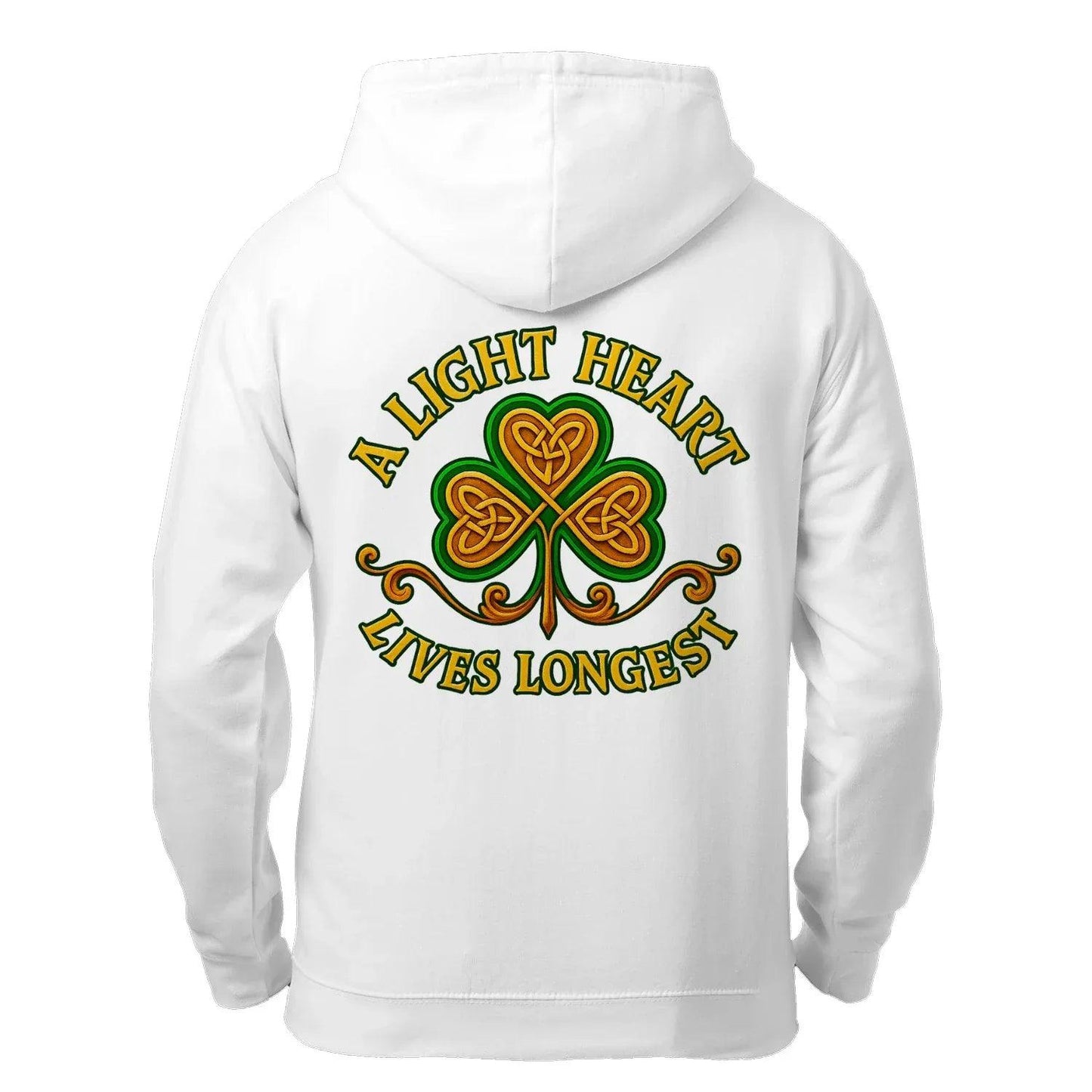 A Light Heart Lives Longest Unisex Zip Hoodie - Stylish Irish Graphic Hoodies for Every Occasion - Celtic Wolfwear