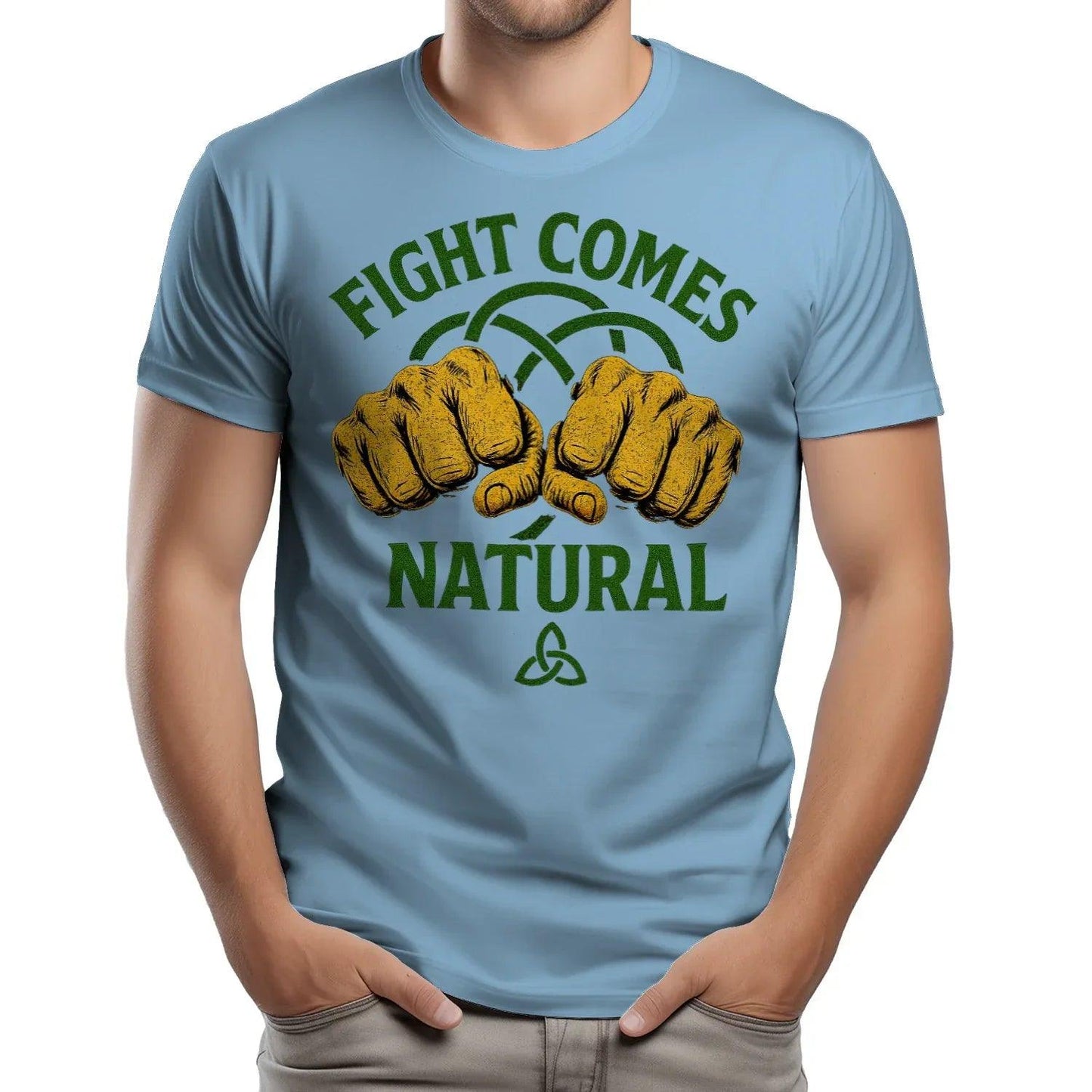 Fight Comes Natural Unisex Soft Style T-Shirt - Premium Celtic Irish T-Shirts for Adults - Celtic Wolfwear