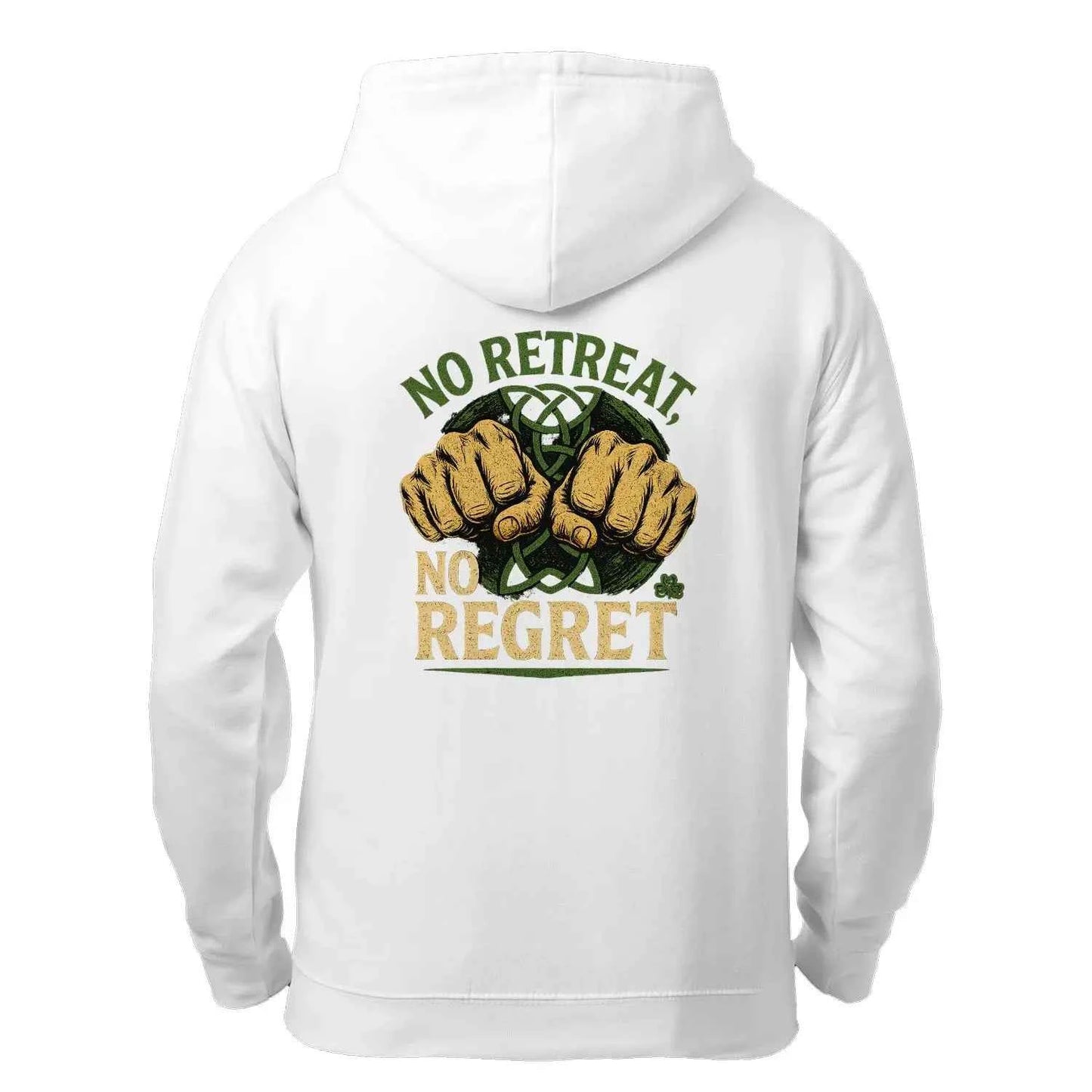 No Retreat No Regret Hoodie - Stylish Lightweight Unisex Ireland Zip Hoodie - - Celtic Wolfwear