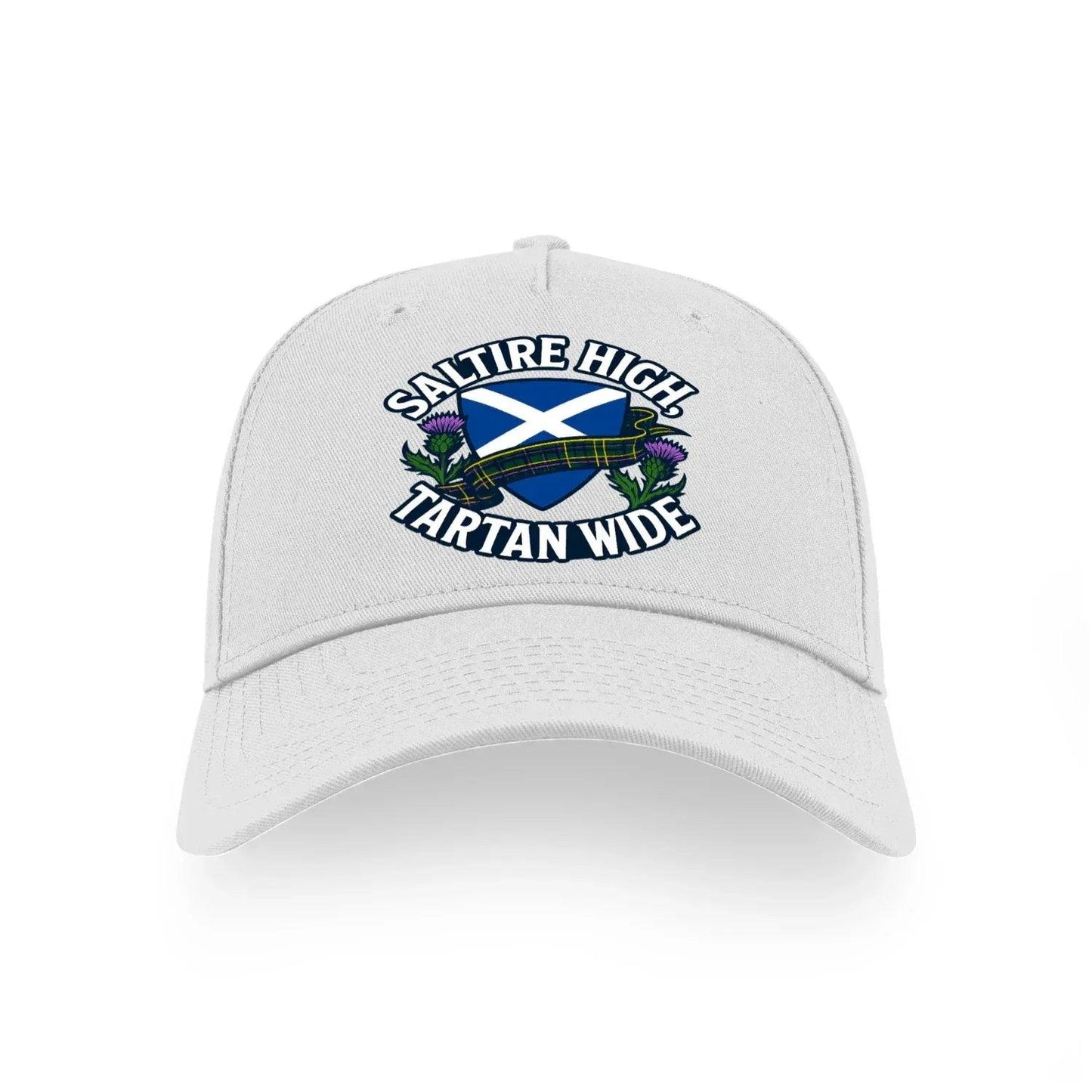 Saltire High Tartan Wide Scotland Football Cap - Perfect Scotland Hats and Caps - Celtic Wolfwear