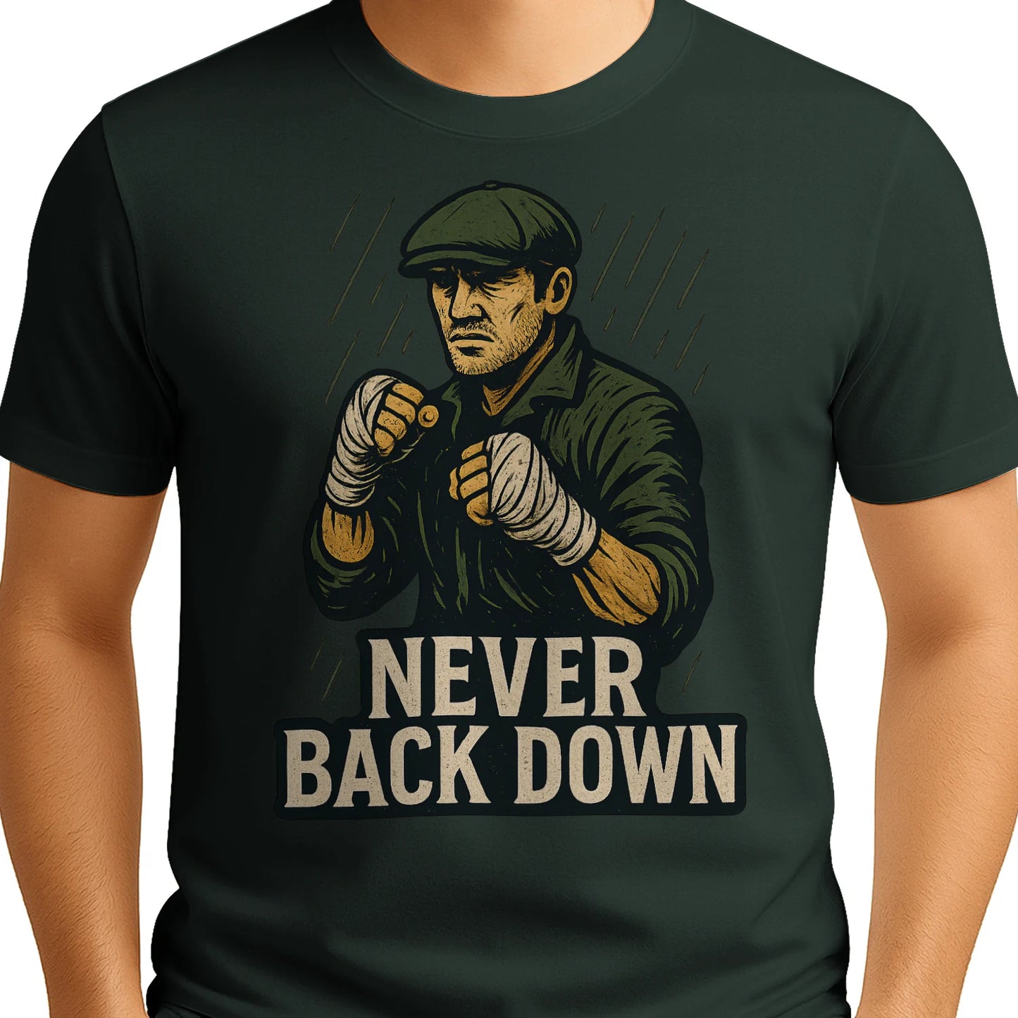 Never Back Down Ireland T-shirt - Unisex Softstyle T-Shirt for Every Occasion - - Celtic Wolfwear