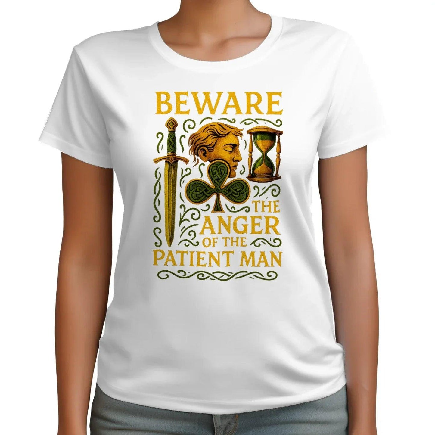 Beware the Anger of the Patient Man Celtic Irish T-shirts for Adults - Unisex T-shirt - Celtic Wolfwear