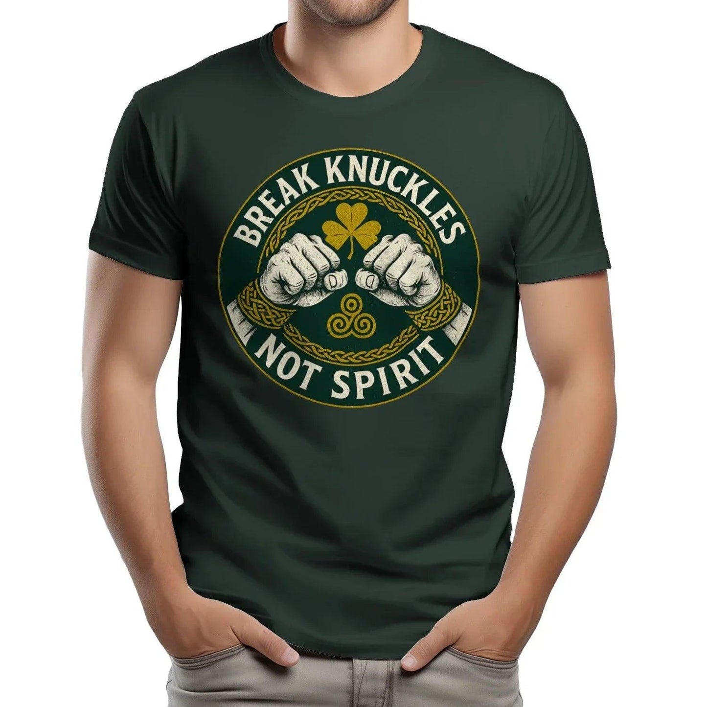 Break Knuckles Not Spirit Unisex Soft Style T-Shirt - Perfect Ireland Souvenir T Shirts - Celtic Wolfwear