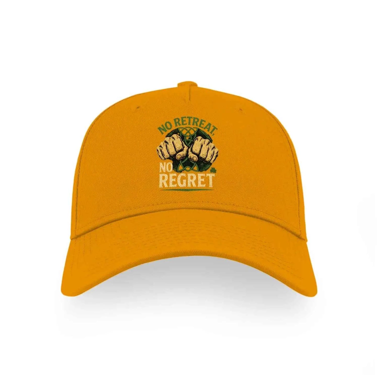 No Retreat No Regret Ireland 5 Panel Sports Buckle Cap - Stylish Ireland Caps for Men and Women - - Celtic Wolfwear