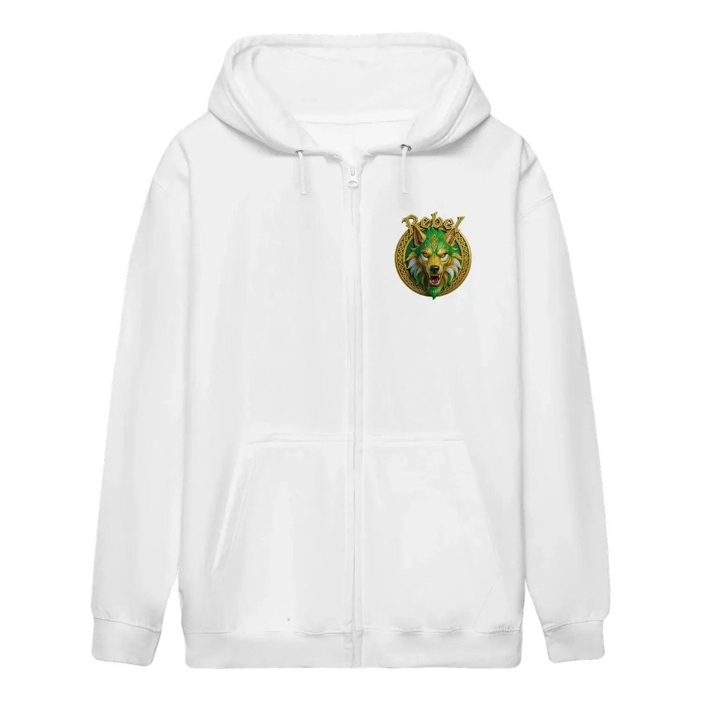 Celtic Rebel Wolf Unisex Zip Hoodie - Celtic Wolfwear