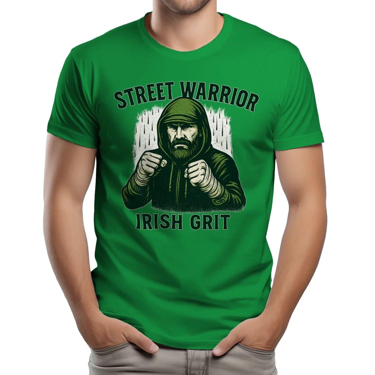 Street Warrior Irish Grit Unisex Soft Style T-Shirt - Best Ireland Souvenir T Shirts - Celtic Wolfwear