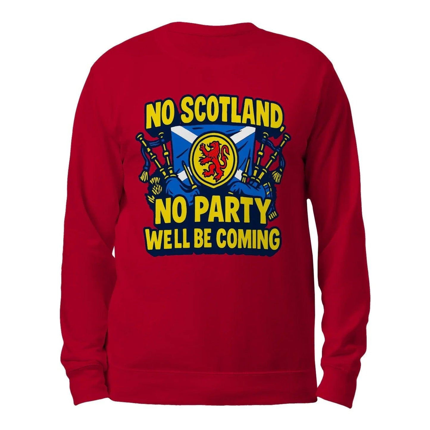 No Scotland No Party Unisex Sweatshirt - Scotland Football Unisex Sweatshirt - Celtic Wolfwear