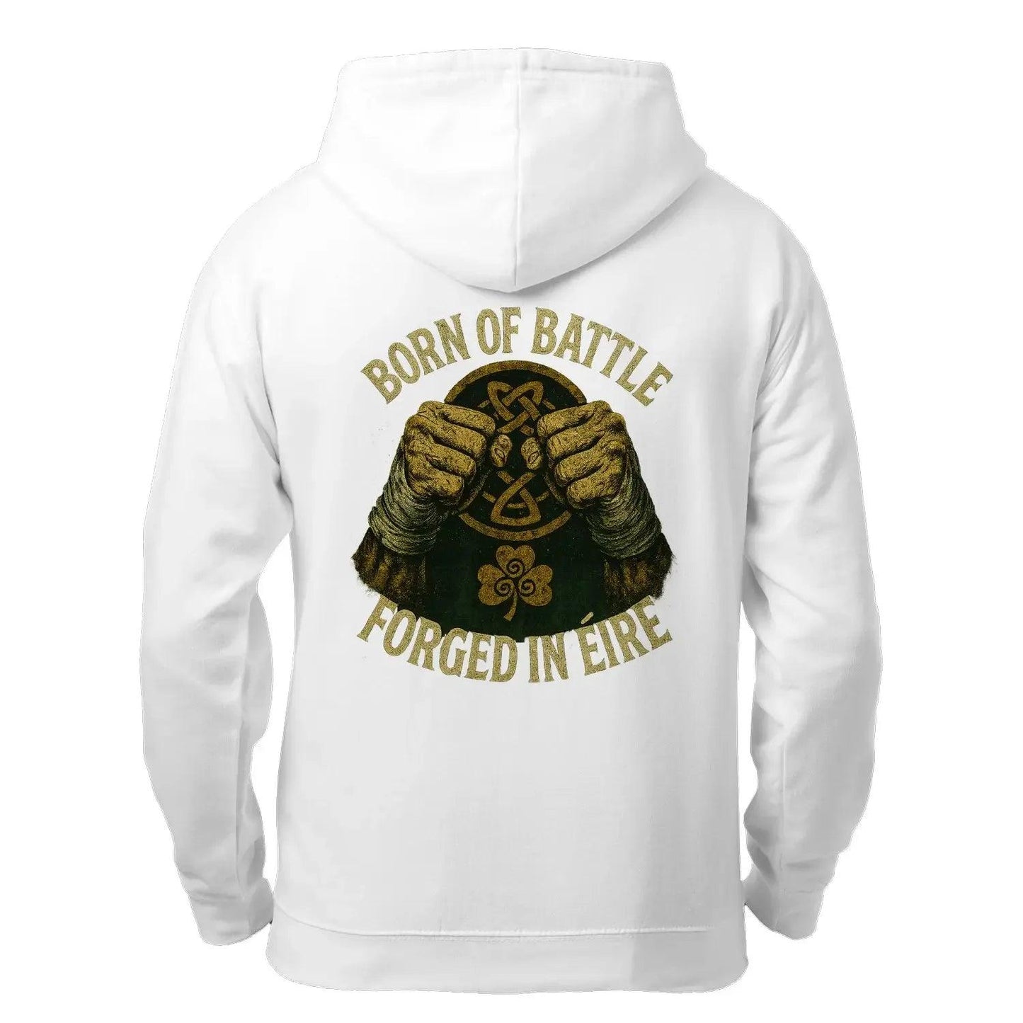 Born of Battle Hoodie - Forged in Ireland Unisex Zip Hoodie - Celtic Wolfwear