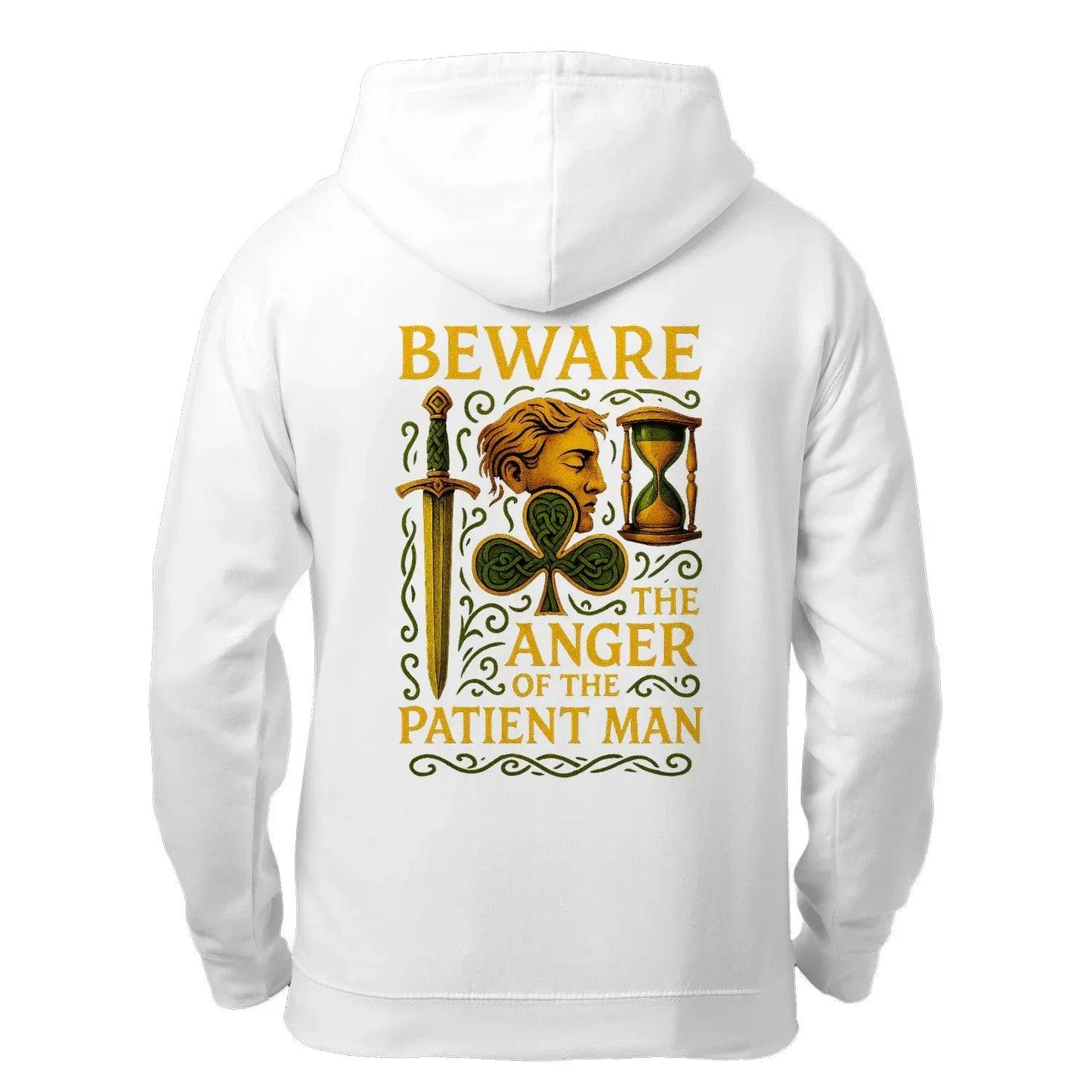 Beware the Anger of the Patient Man Celtic Hoodies Ireland Unisex Zip Hoodie - Celtic Wolfwear