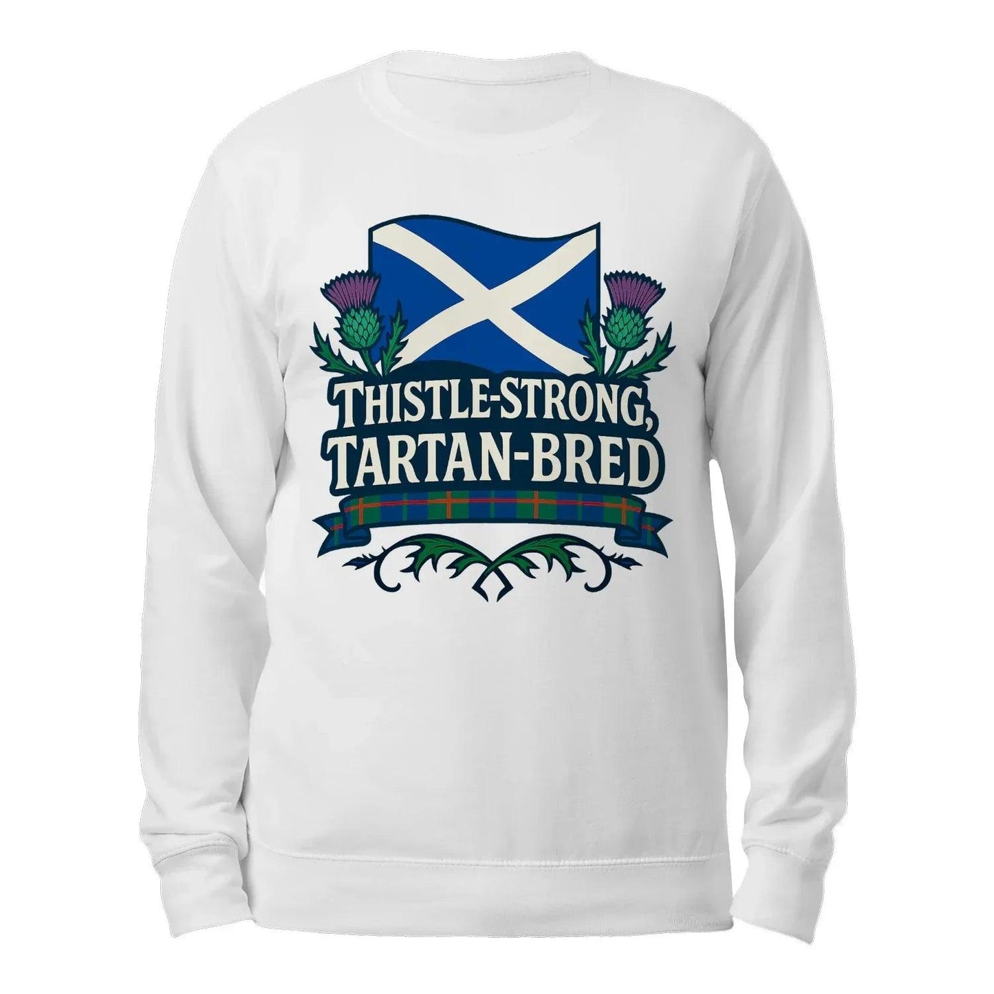 Thistle Strong Tartan Bred Scotland Football Fan Sweatshirt - Unisex - Celtic Wolfwear