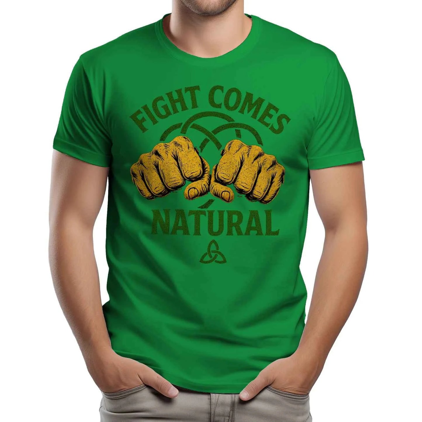 Fight Comes Natural Ireland T-Shirt - Unisex Soft Style Apparel - - Celtic Wolfwear