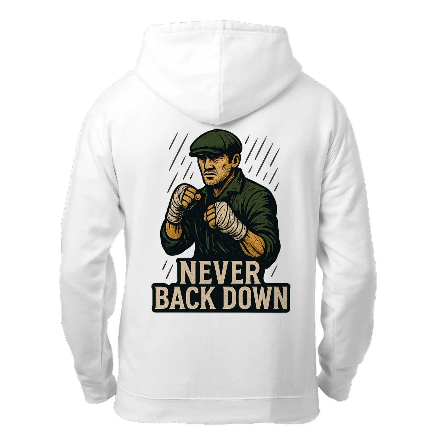 Never Back Down Hoodie - Unisex Zip Hoodie for Embracing Resilience with Style - - Celtic Wolfwear