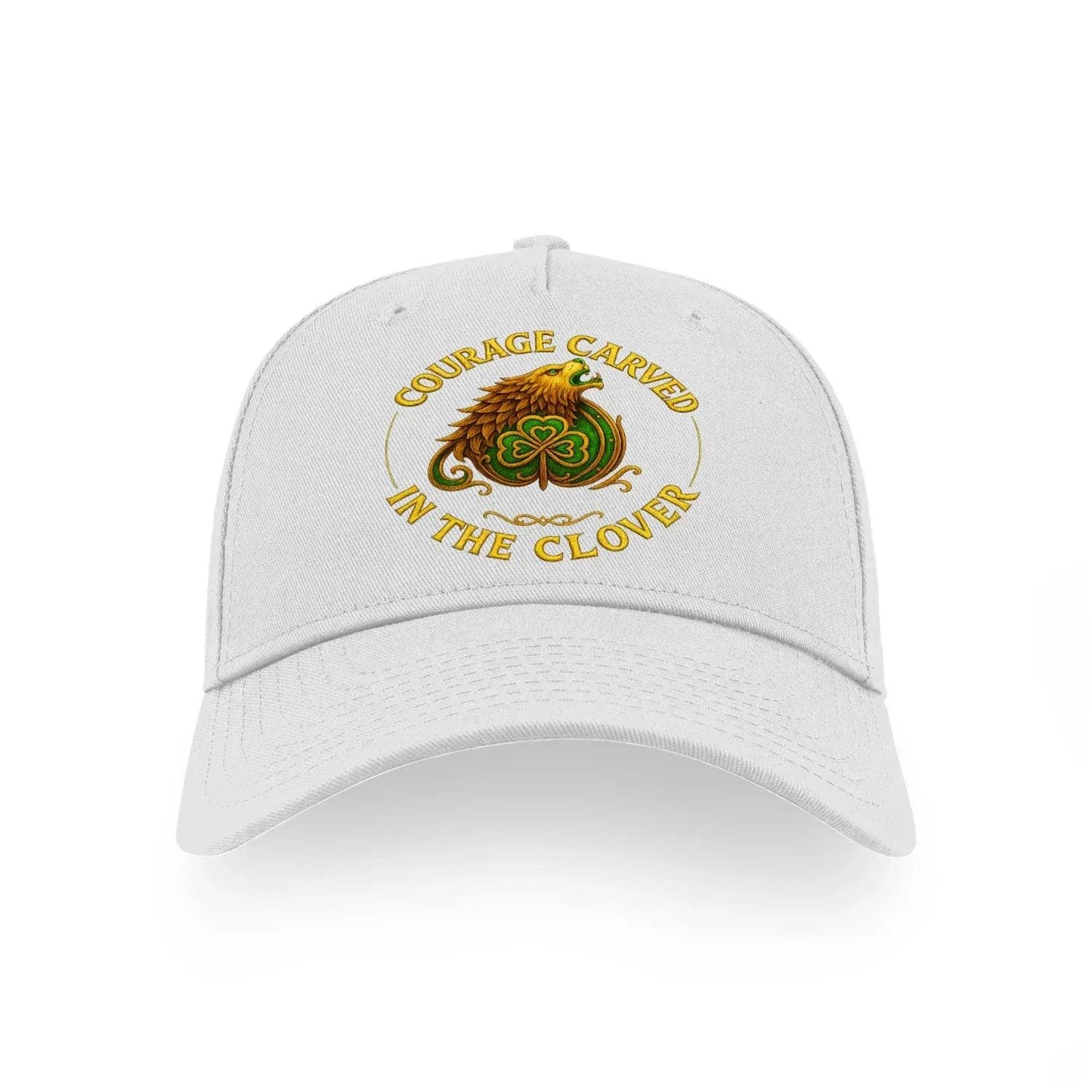 Courage Carved in the Clover Celtic Cap Ireland 5 Panel Sports Buckle Hat - Celtic Wolfwear