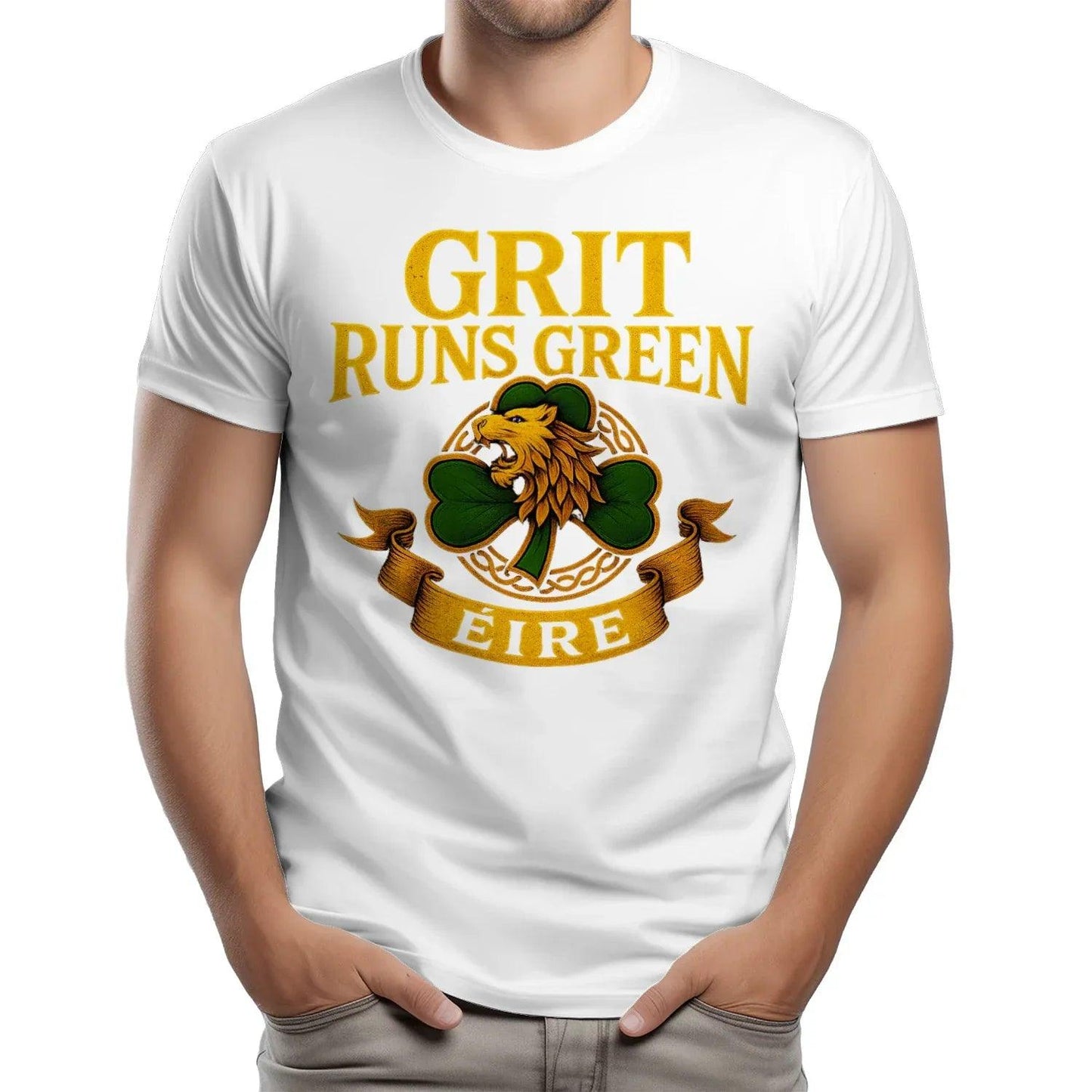 Grit Runs Green Unisex T-shirt - Perfect Celtic Irish T-shirts for Adults - Celtic Wolfwear