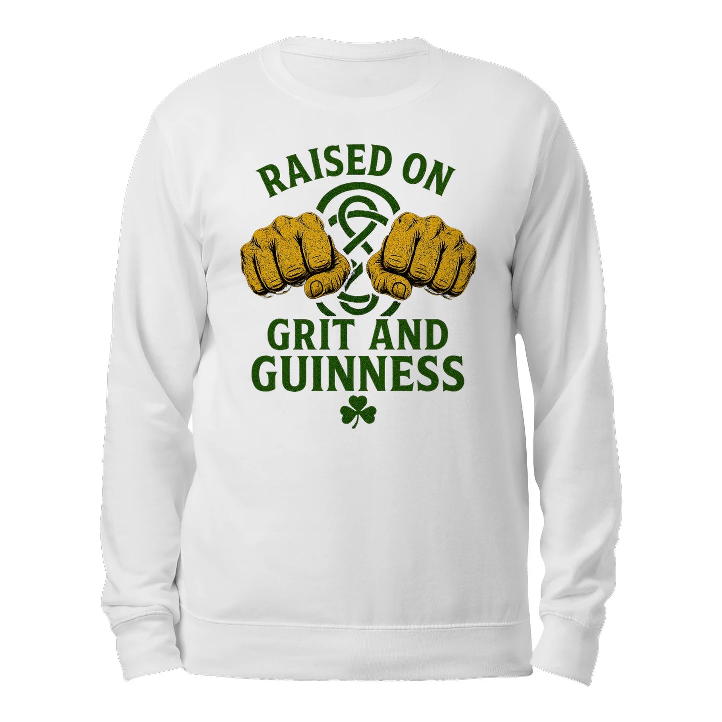 Raised on Grit and Guinness Classic Unisex Celtic Sweaters Ireland - - Celtic Wolfwear