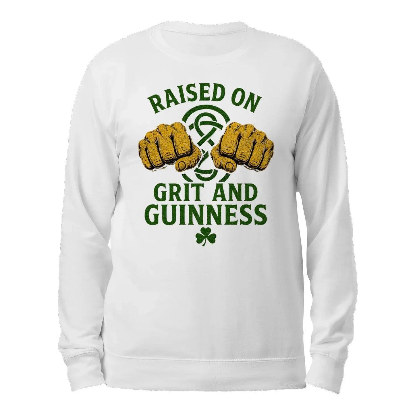Raised on Grit and Guinness Classic Unisex Celtic Sweaters Ireland - Celtic Wolfwear