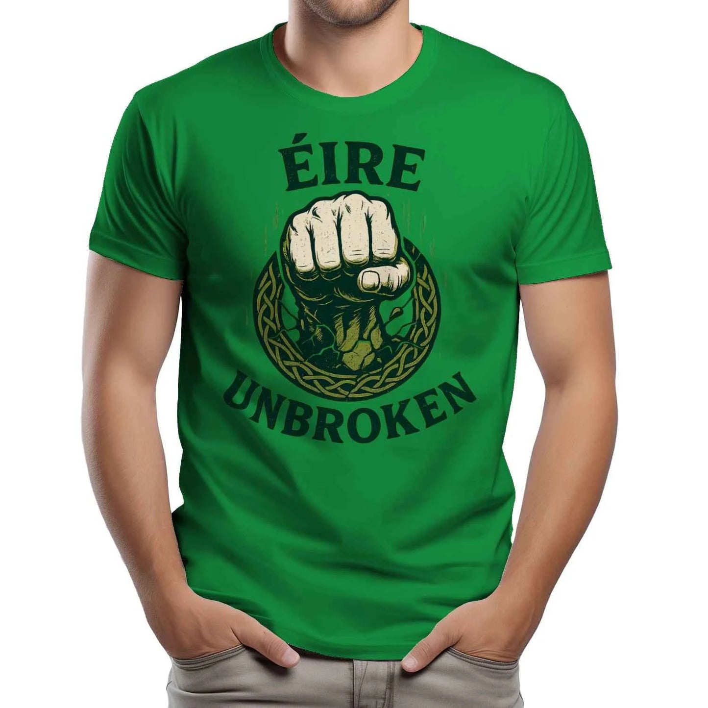 Eire Unbroken Unisex Soft Style T-Shirt for Ireland T Shirts Men Women - - Celtic Wolfwear