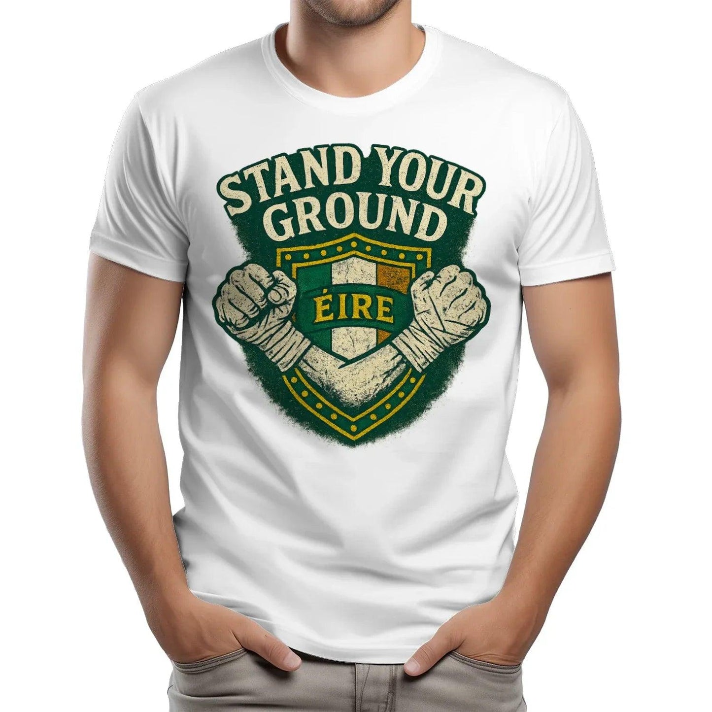 Stand Your Ground Unisex Heavy Cotton T-Shirt - Premium Irish T-Shirts for Adults - Celtic Wolfwear