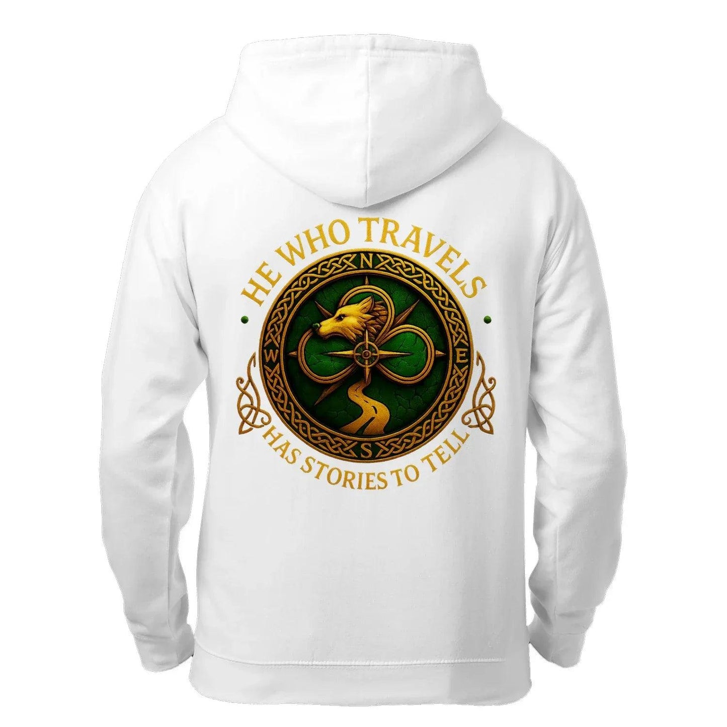 He Who Travels Hoodie - Unisex Zip Hoodie for Adventurers and Storytellers