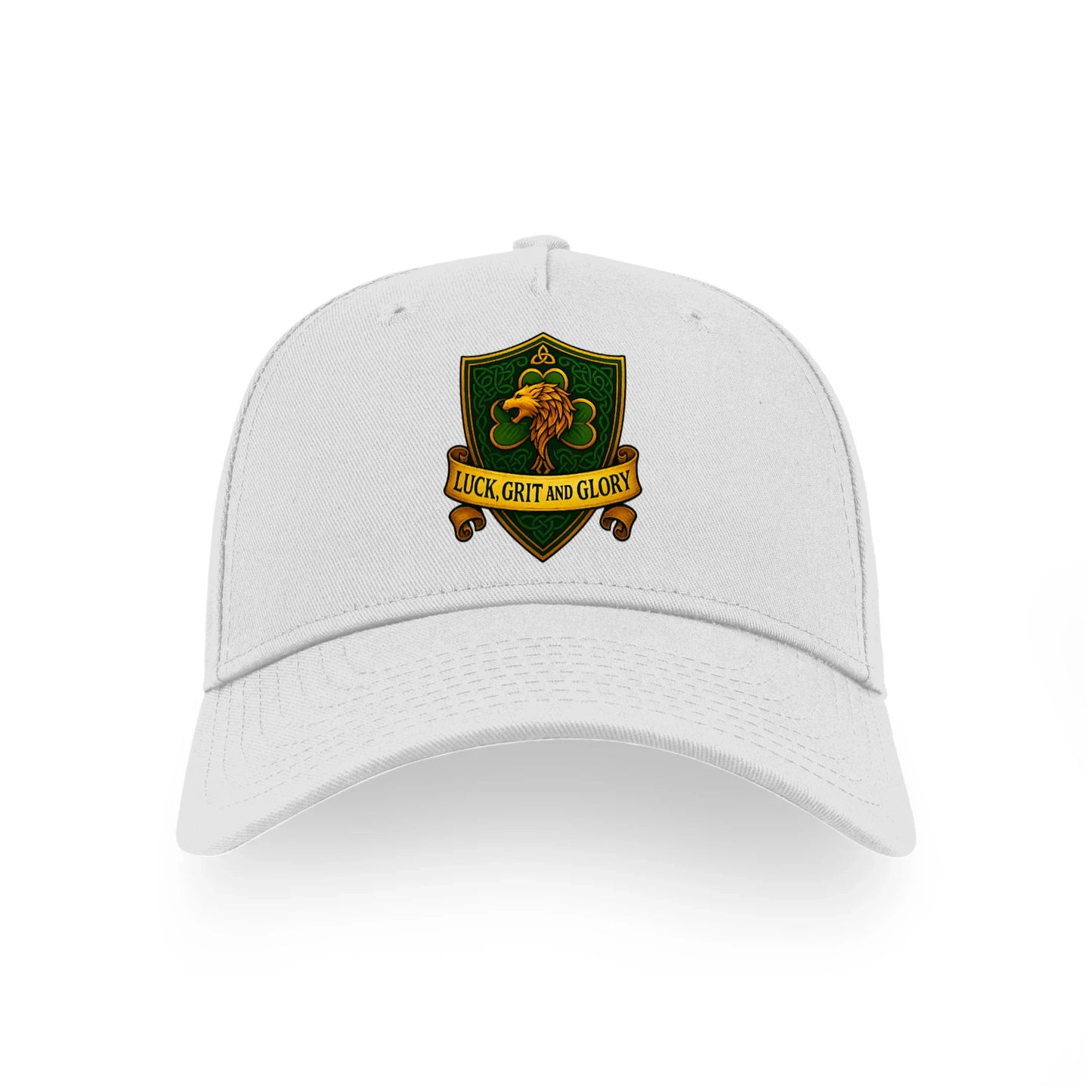 Luck Grit and Glory Ireland 5 Panel Sports Buckle Cap - Stylish Ireland Baseball Caps - Celtic Wolfwear