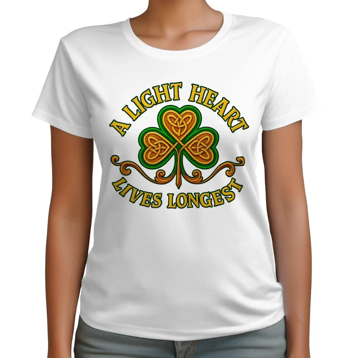 A Light Heart Lives Longest Celtic Irish T-Shirts for Adults - Celtic Wolfwear