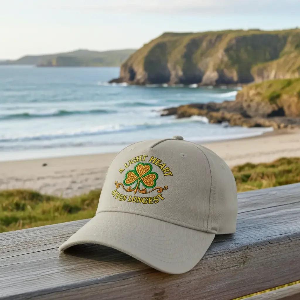 A Light Heart Lives Longest Celtic Cap Ireland 5 Panel Sports Buckle Cap - Celtic Wolfwear