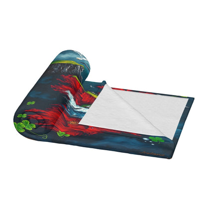 Map of Ireland 320 GSM Thick Flannel Throw Blanket 60"x50"