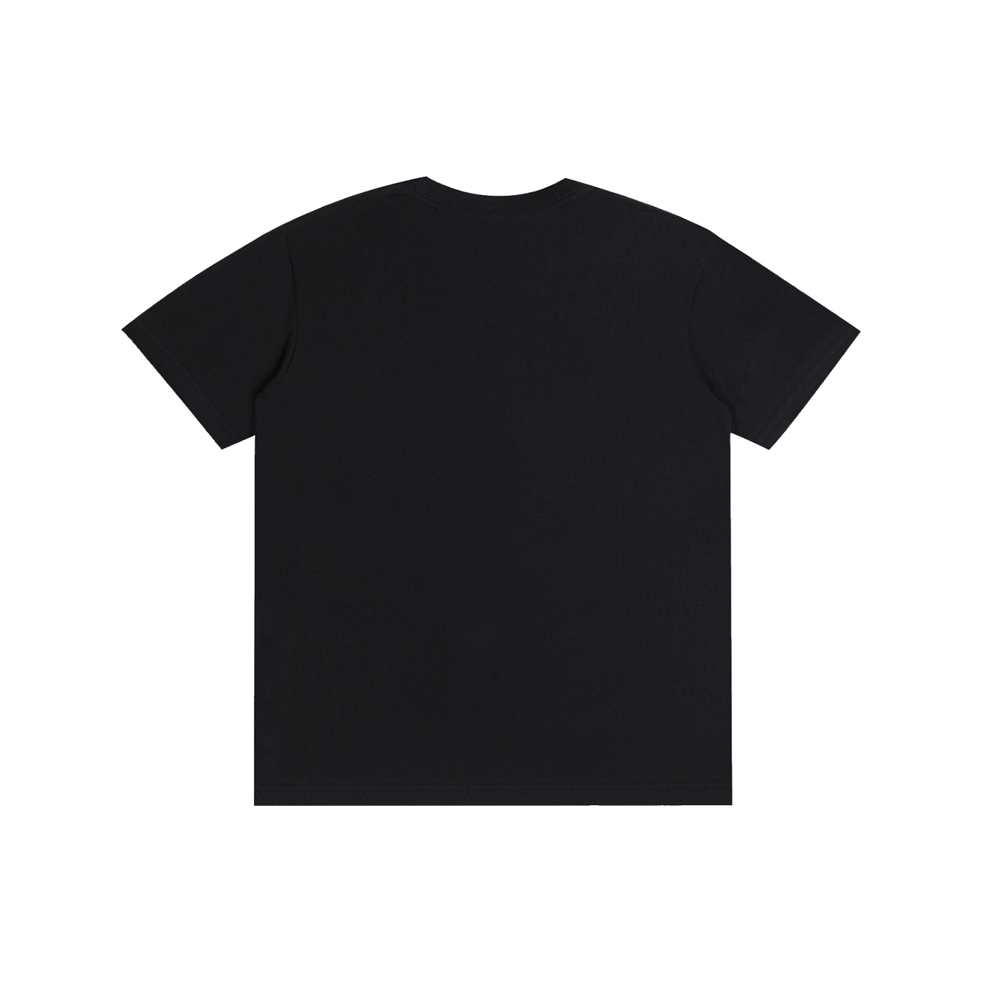 Black unisex pure-cotton T-shirt, plain back design