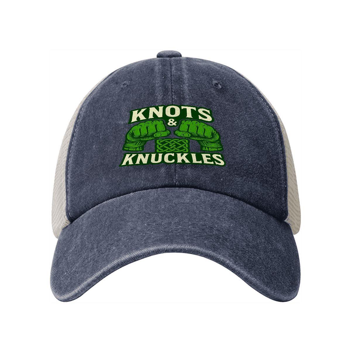Knot and Knuckles Washed Denim Mesh Cap