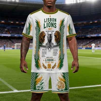 Retro Green White Soccer Jersey & Shorts Set - Lisbon Lions Inspired Football Kit