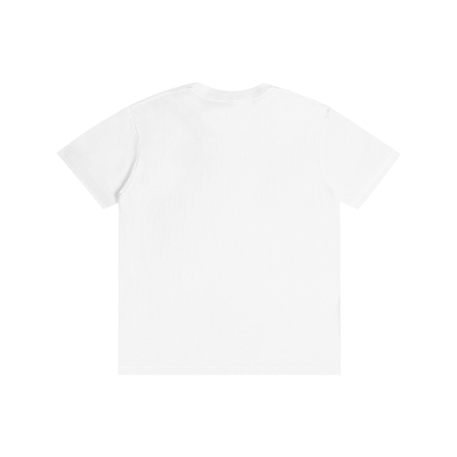 White unisex pure-cotton T-shirt, plain back design