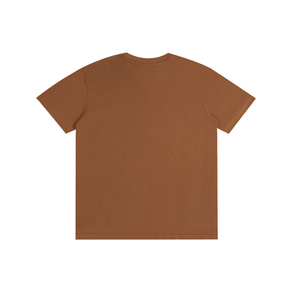 Brown unisex pure-cotton T-shirt, plain back design