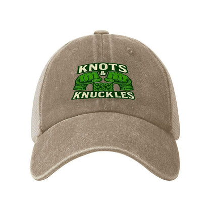 Knot and Knuckles Washed Denim Mesh Cap