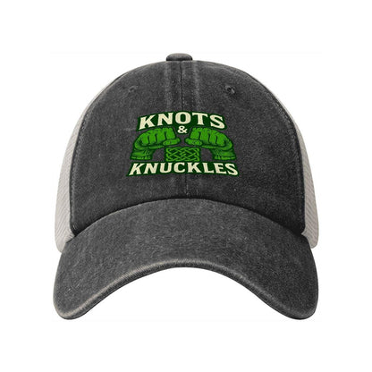Knot and Knuckles Washed Denim Mesh Cap